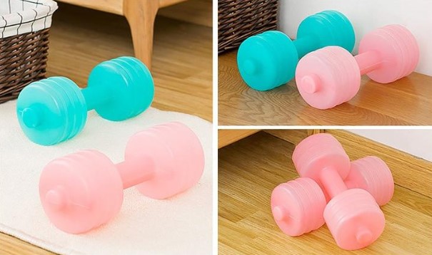 Imported Plastic Water Dumbbells For Women Fitness Exercise Training