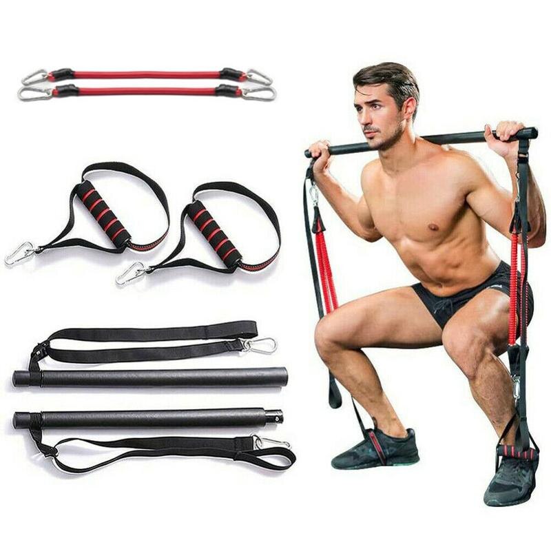 Pilates Bar Kit With Resistance Bands For Home Gym Workouts And Exercise
