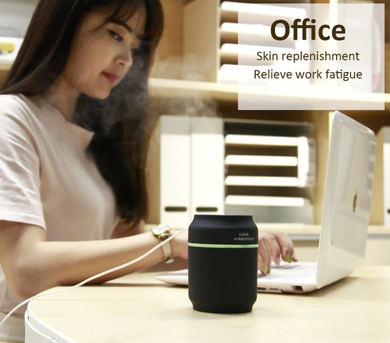 Mini Can-Shaped Humidifier For Home And Office Use
